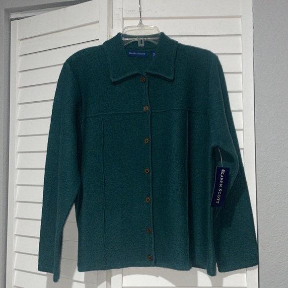 Karen Scott Vintage NWT 100% Knit Blazer Jacket size L made in Australia - Picture 8 of 8